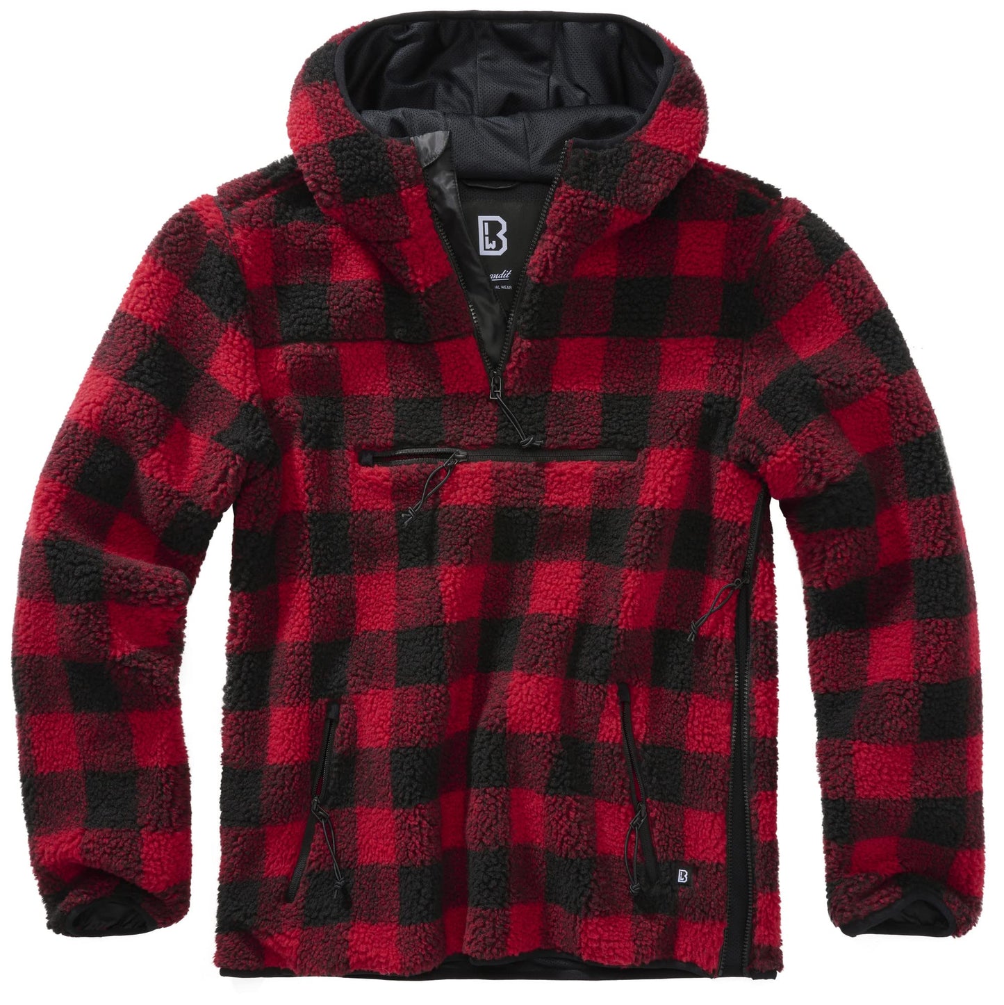 Brandit Men's Hooded Fleece Quarter Zip Pullover