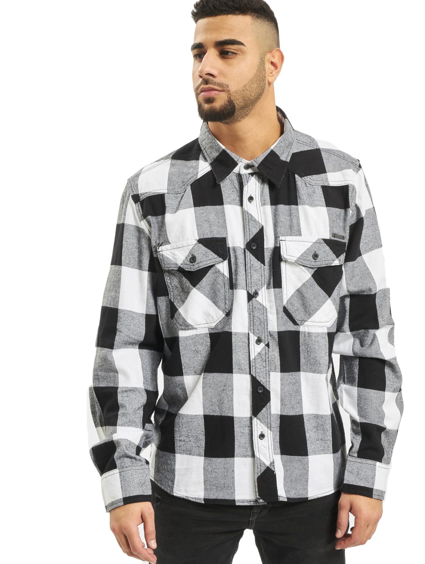 Brandit Men's Check Shirt Black/Grey