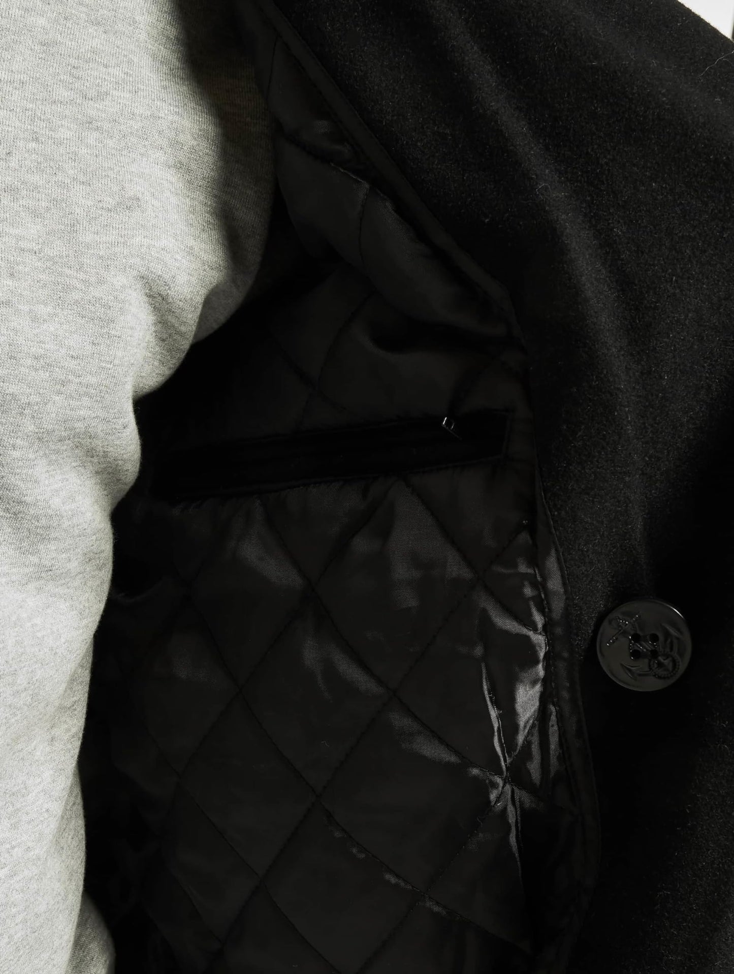 Brandit Men’s Pea Coat Black – Classic Double-Breasted Wool Blend Jacket