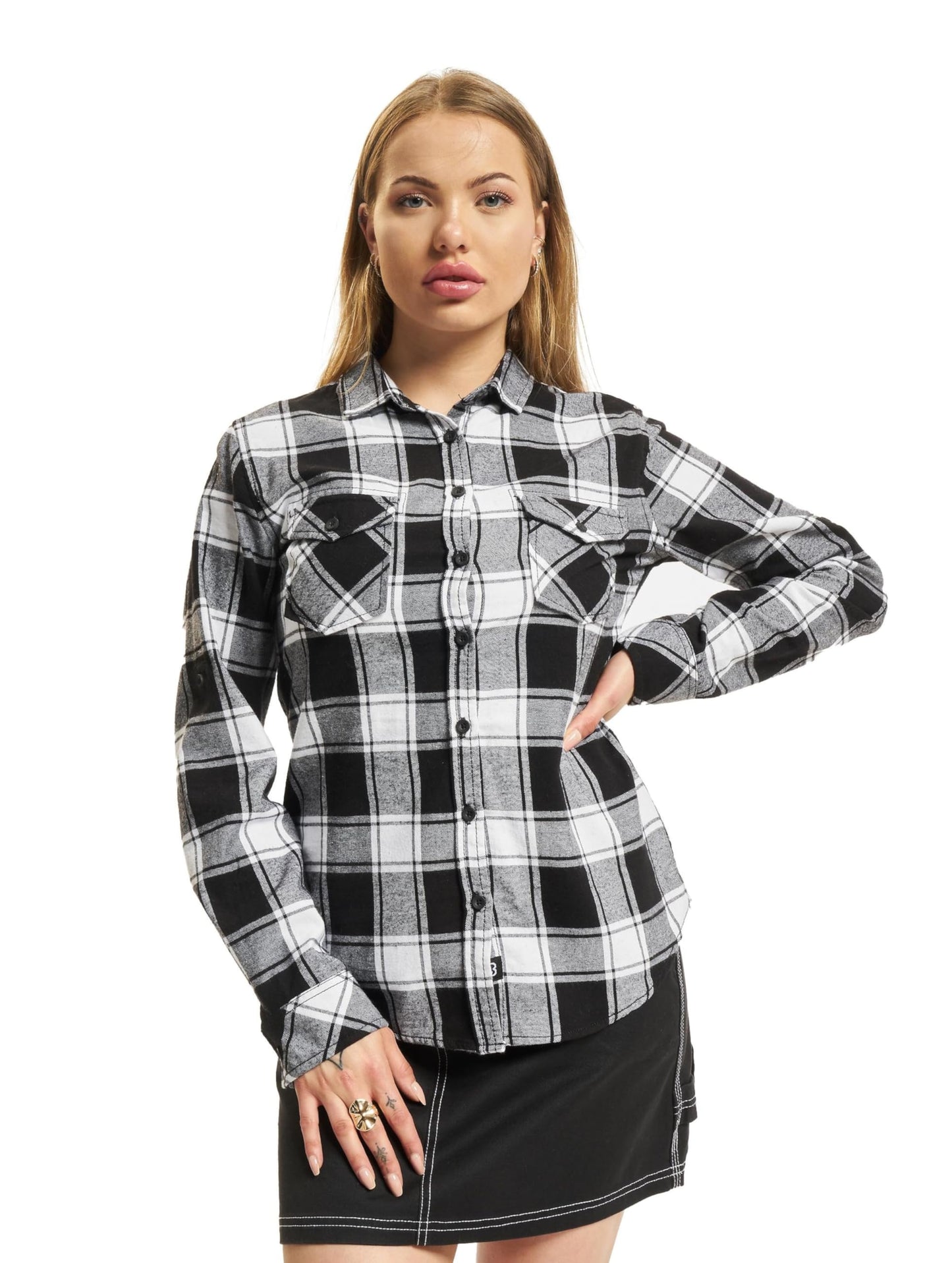 Brandit Ladies Amy Flanell Shirt White/Black