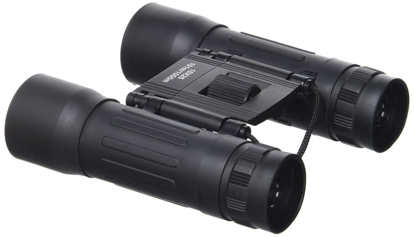 Binocular 10x25 Outdoor Cadet Camping Hiking Travel Foldable with Carry Pouch Black