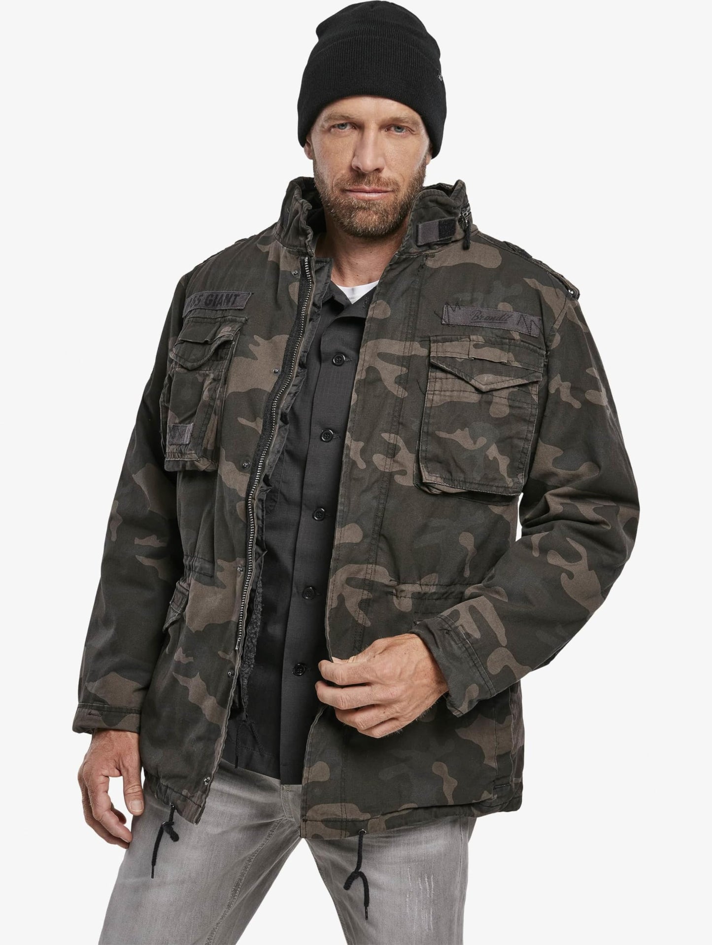 Brandit Men’s M-65 Giant Jacket Dark Camo – Vintage Military Field Coat XXL