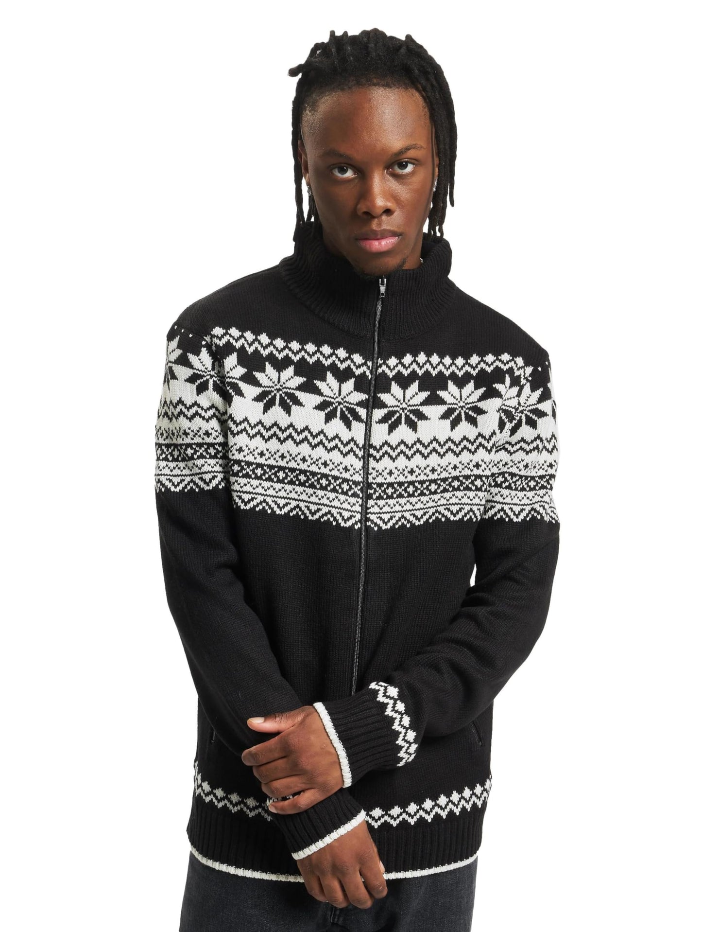 Brandit Men’s Norweger Cardigan Black | Warm Knit Winter Sweater Jacket