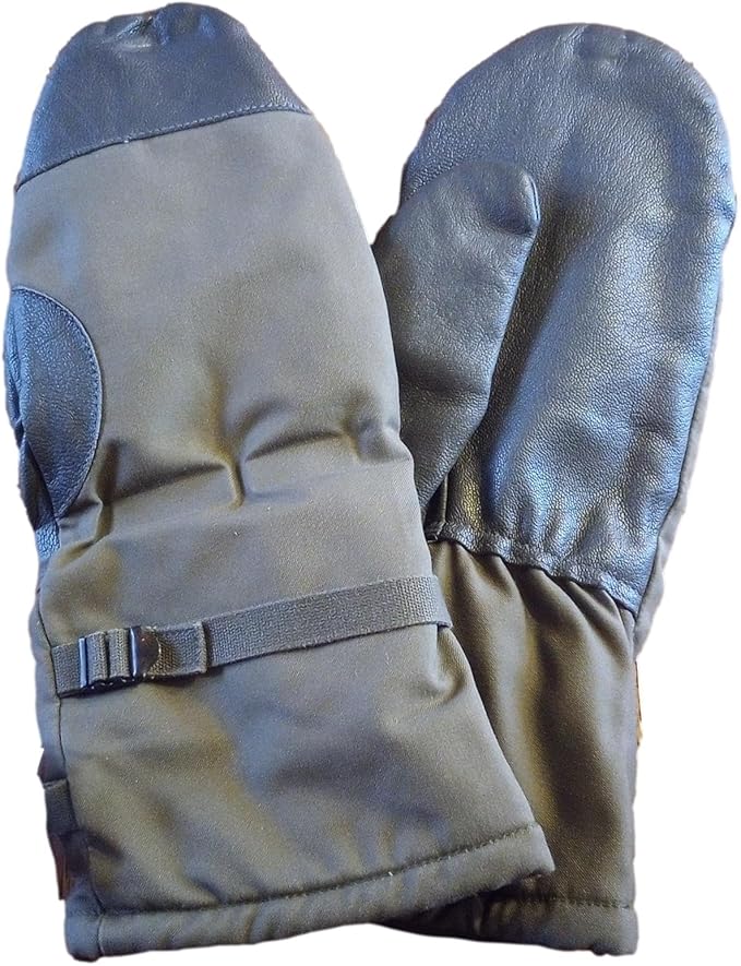Vintage Military Surplus German OD Lined Mittens Size 8 10 Used Warmth Camo