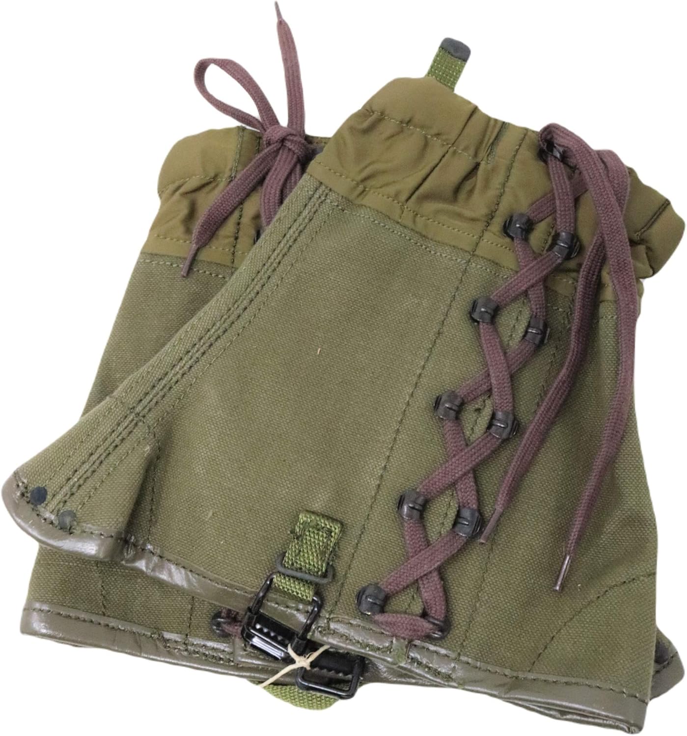 Original Vintage Italian Army Winter Gaiters OD Green Canvas