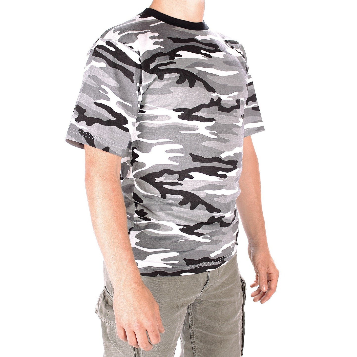 Mil-Tec Urban Camouflage T-Shirt Cotton Crew Neck Military Style