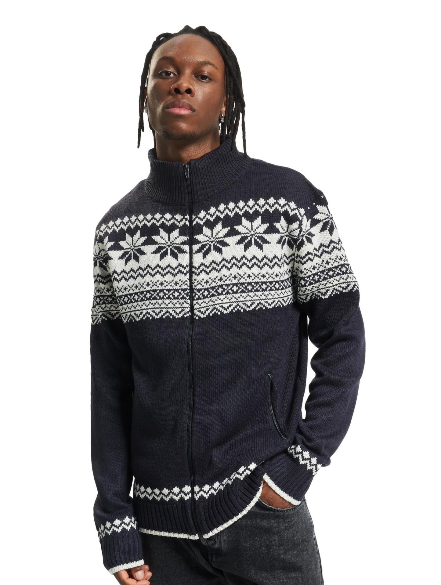 Brandit Men’s Norweger Cardigan Black | Warm Knit Winter Sweater Jacket