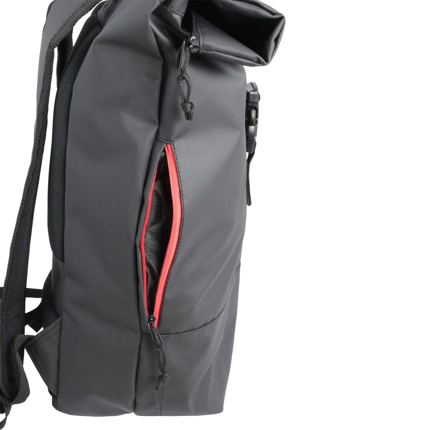 FORVERT Unisex bag Tarp Lorenz robust, waterproof daypack in unusual design with wrap closure, black, Einheitsgröße, Backpack
