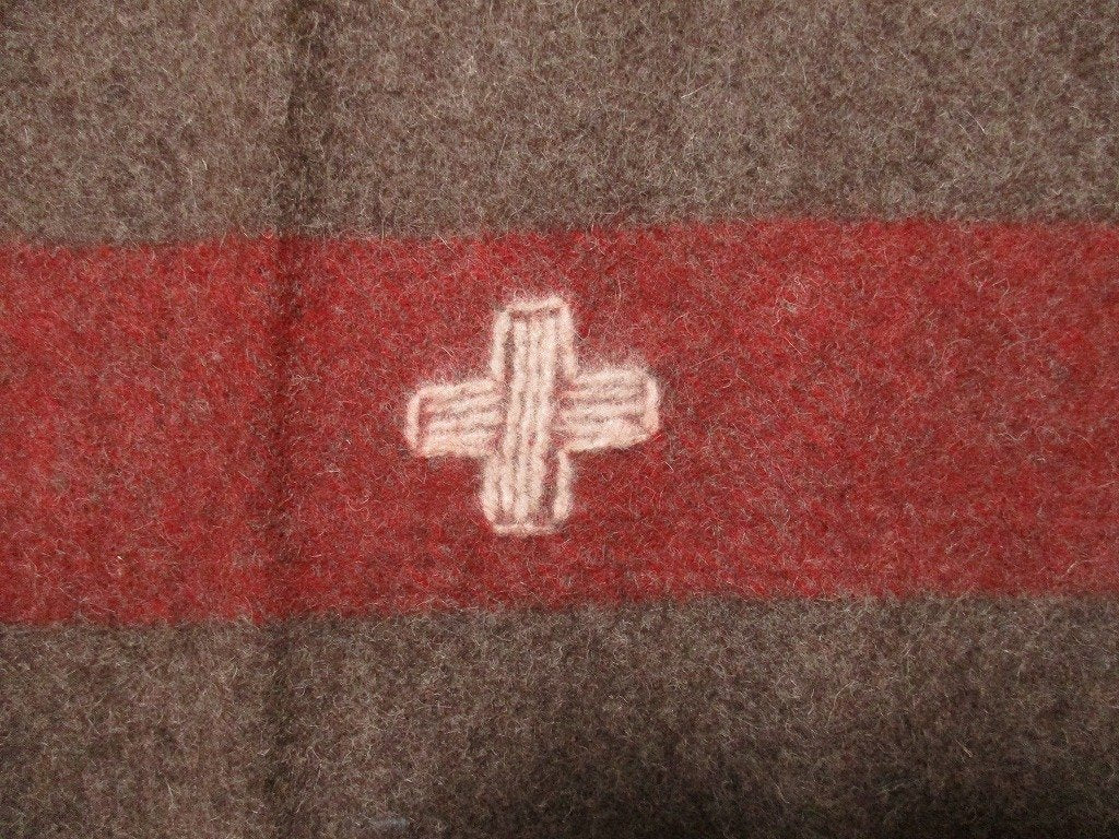 Swiss Military Wool Blanket SWISS ARMY Blanket 200x140 cm Embroidered 50 's Model Exquisite Reprint