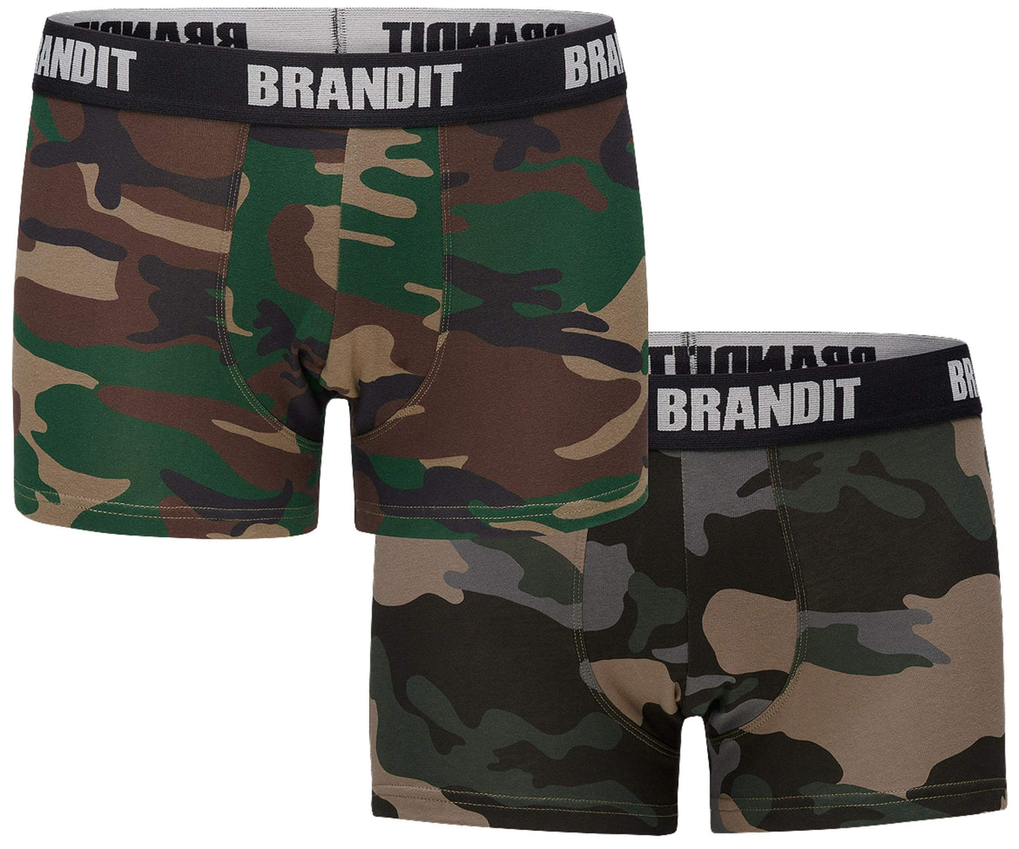 Brandit Boxershorts Logo 2 Pack Dark Camo/Black