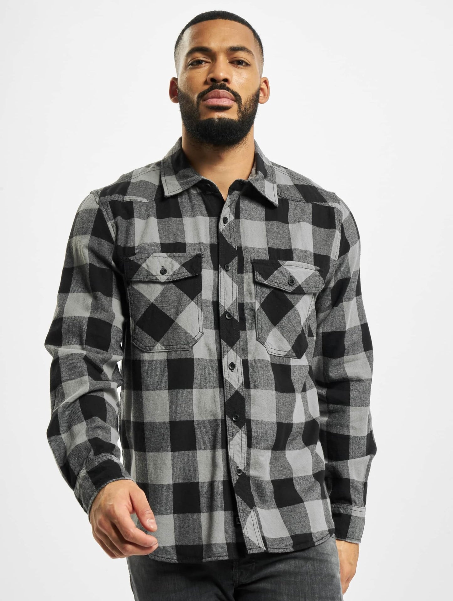 Brandit Men's Check Shirt Black/Charcoal Gray Size 5XL