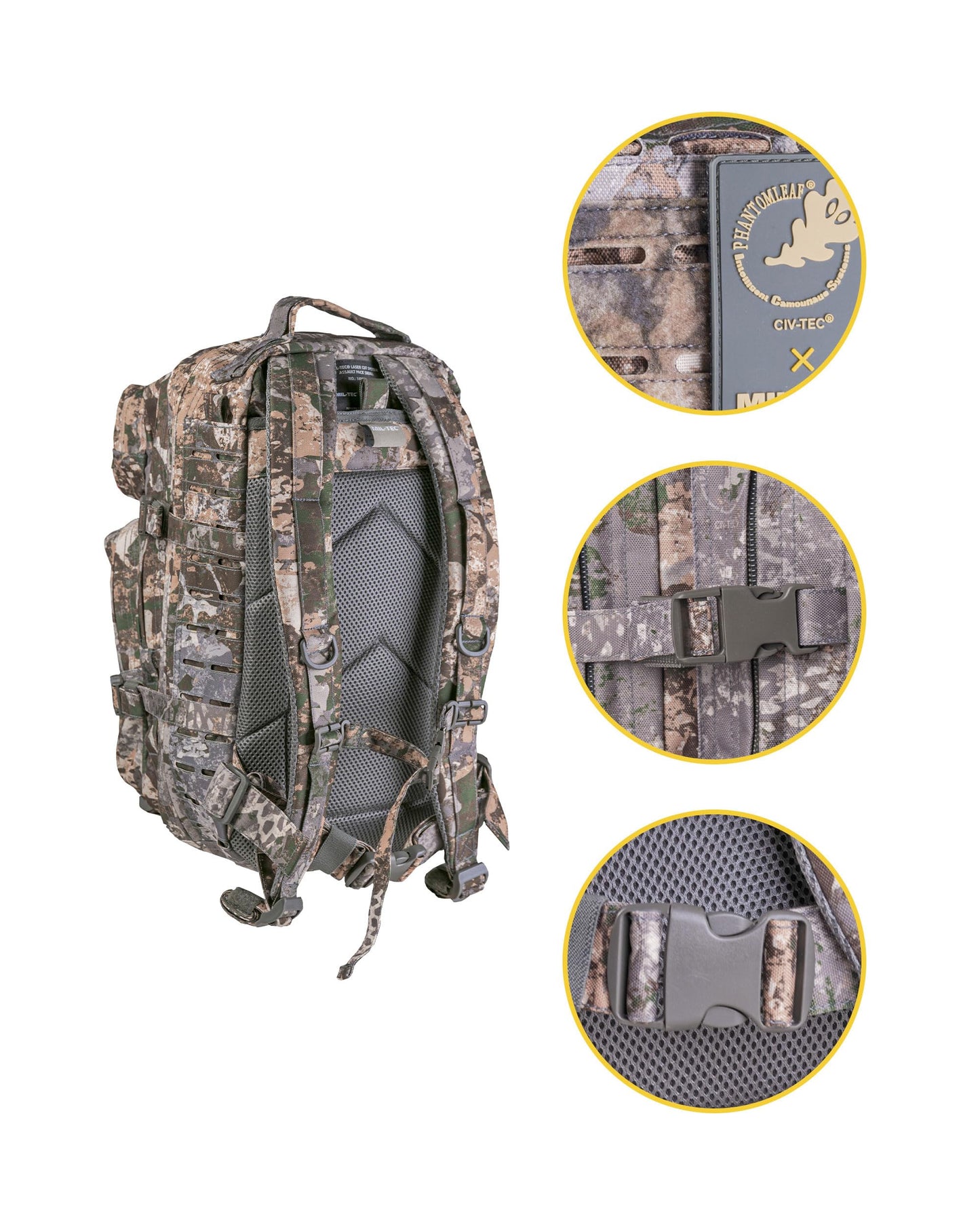 Mil-Tec Unisex Laser Cut Assault Pack - Durable Lightweight Versatile Tactical Outdoor Camping Hiking Backpack