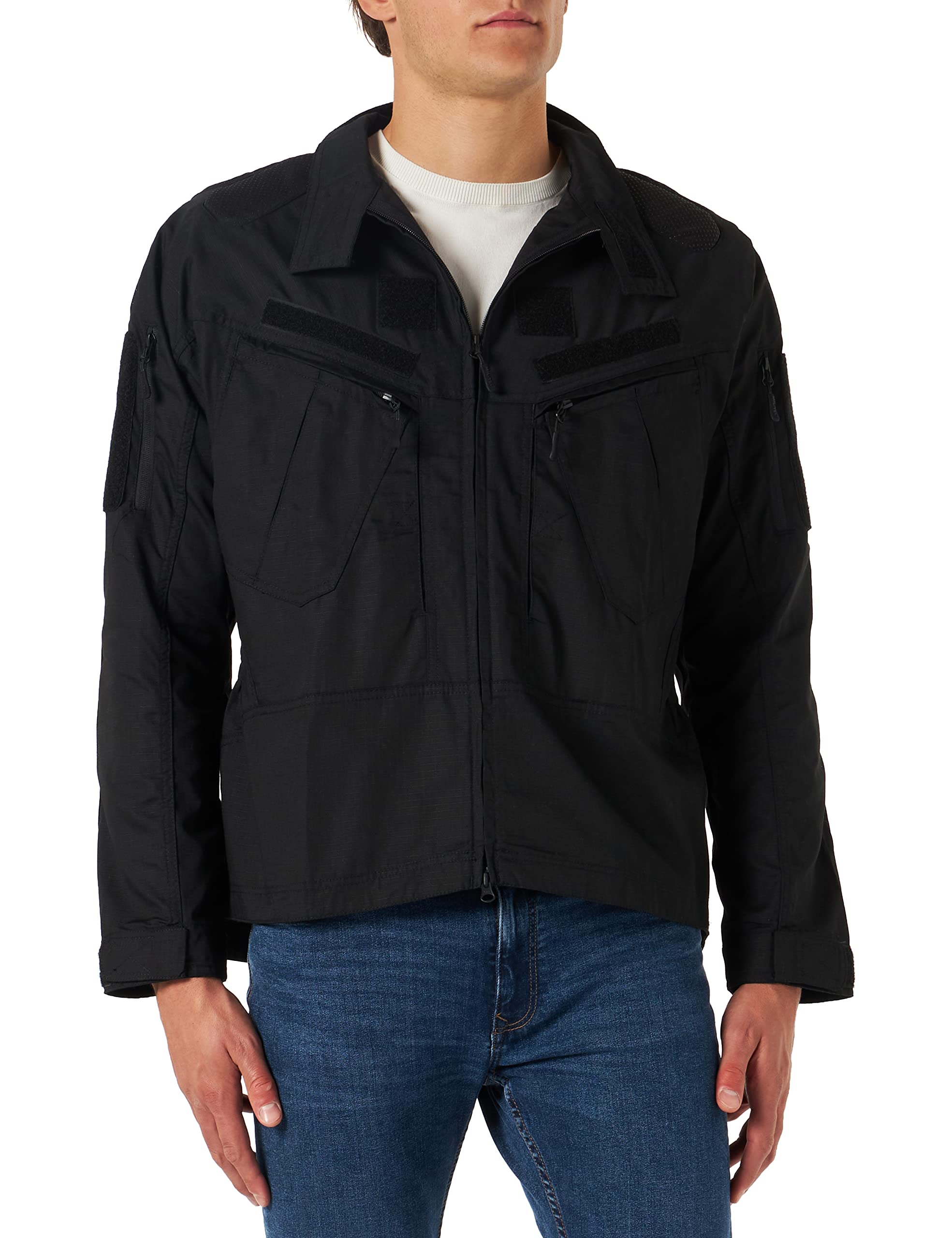 Mil-Tec Men’s Chimera Combat Jacket – Black Tactical Ripstop