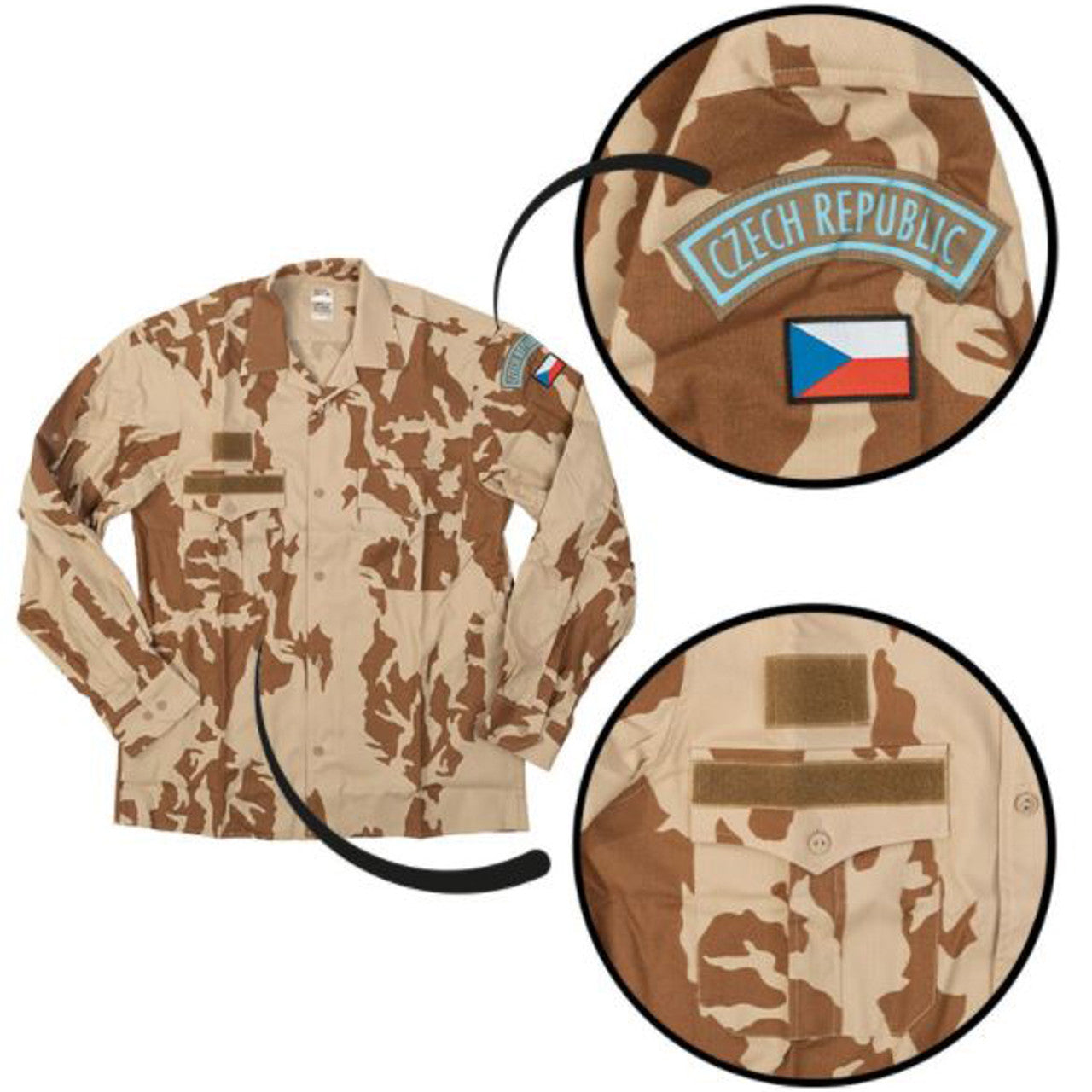 Original CZ Military Army Shirt Long Sleeves M 95 CZ Desert Camo New