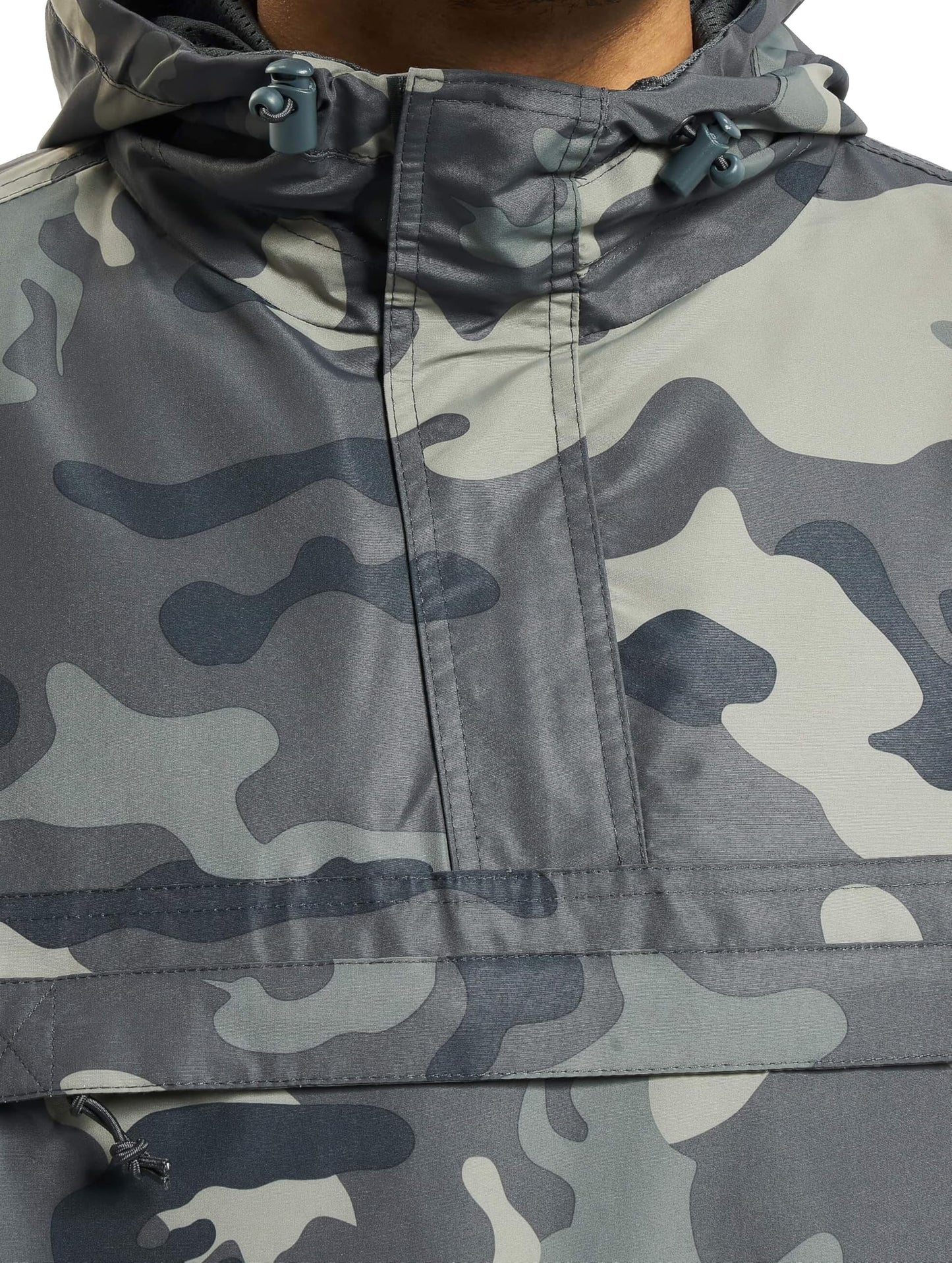 Brandit Men’s Summer Windrunner Gray Camo – Lightweight Pullover Jacket 3XL