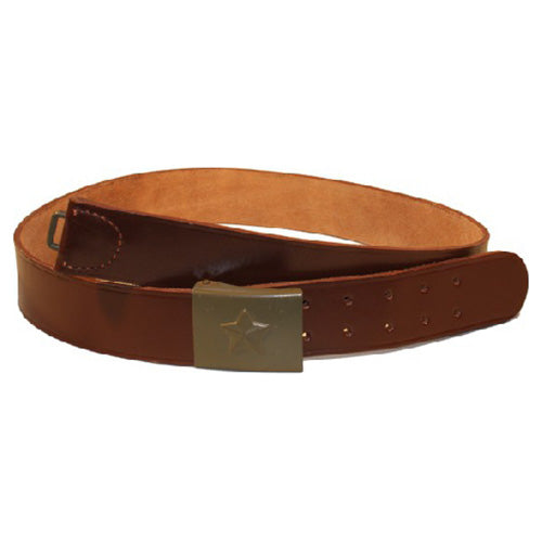 Original CZ Army Military Style Leather Belt Brown Metal Buckle 4,5cm Used