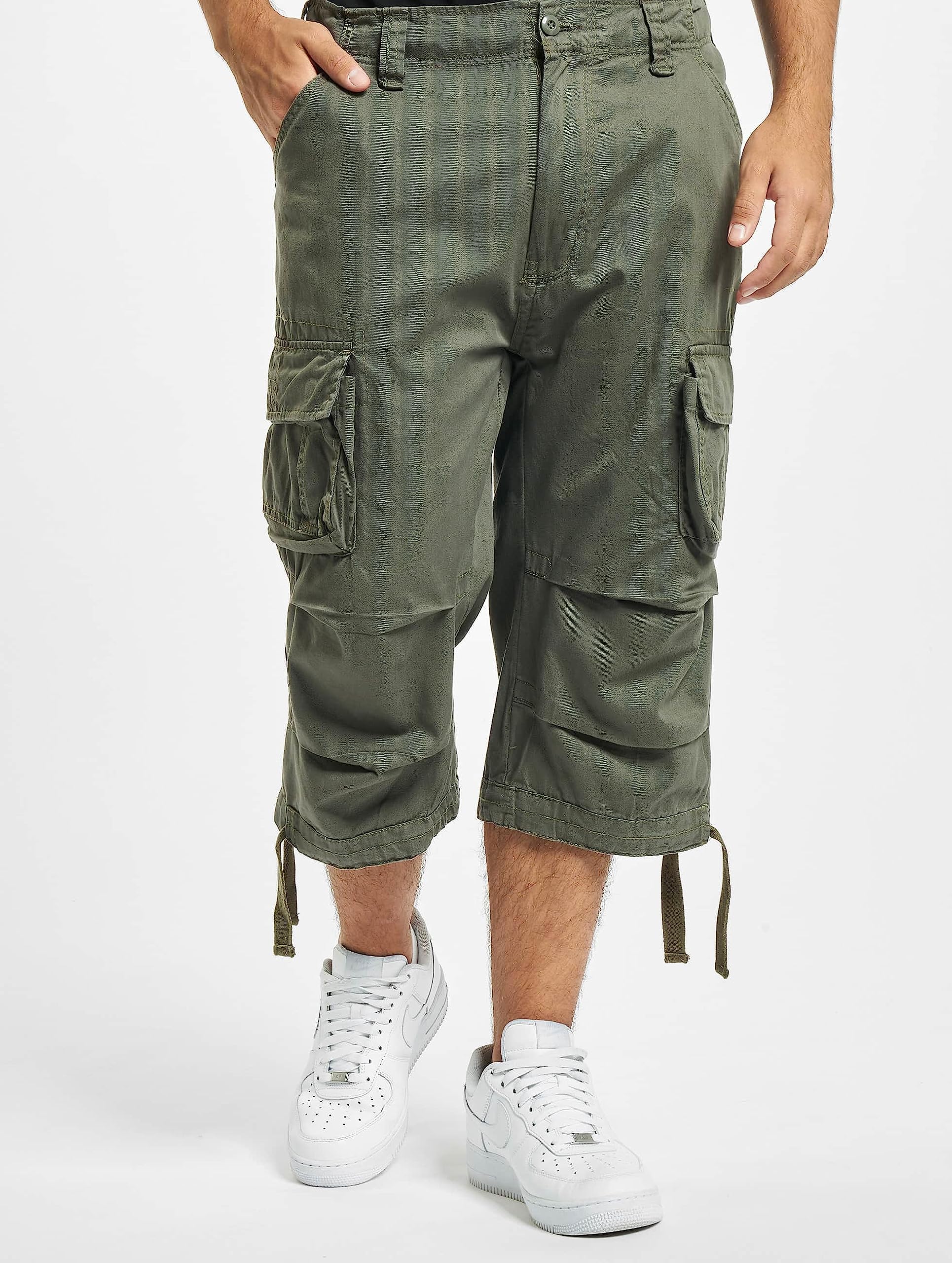 Brandit Men’s Urban Legend 3/4 Shorts Olive – Vintage Military Cargo Shorts