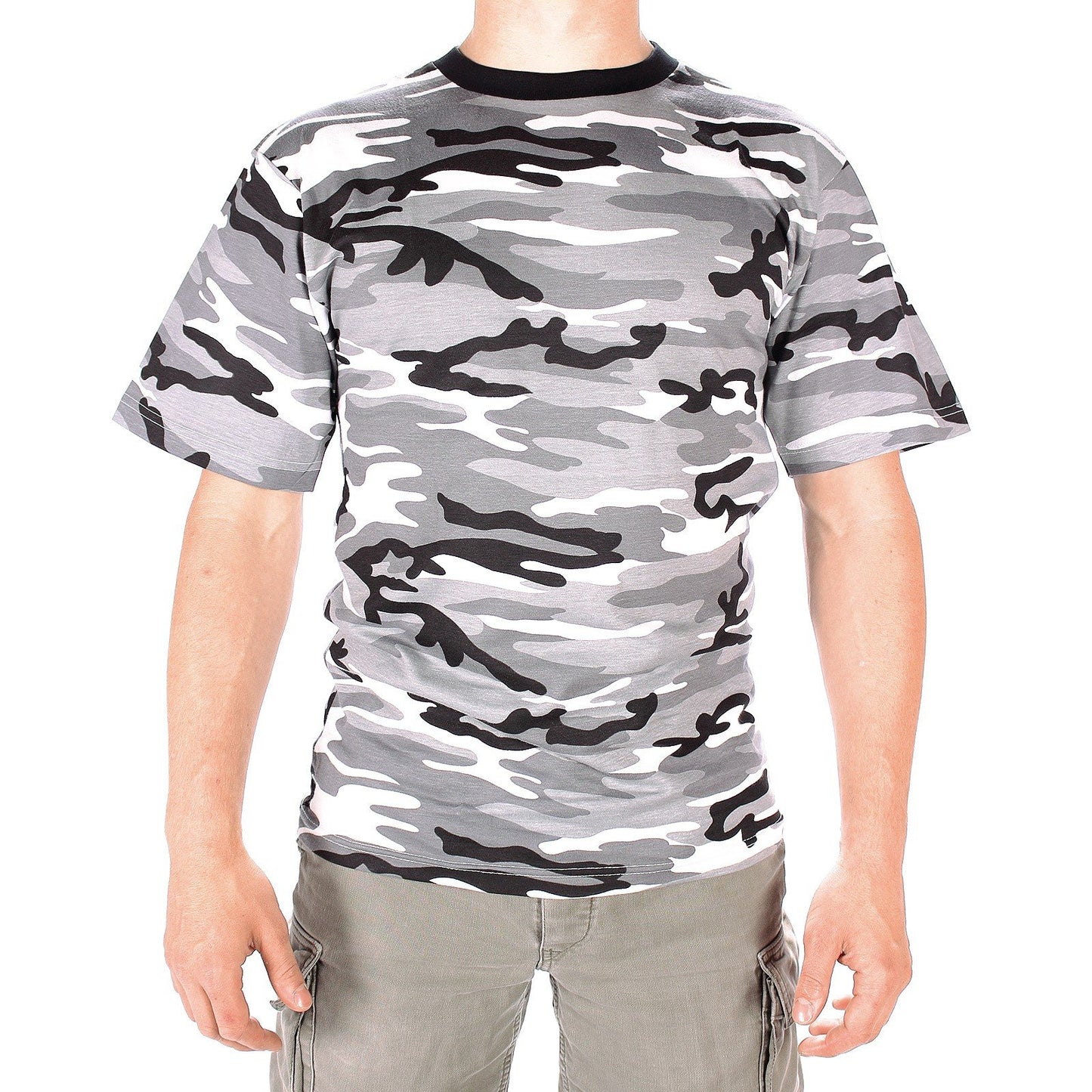 Mil-Tec Urban Camouflage T-Shirt Cotton Crew Neck Military Style