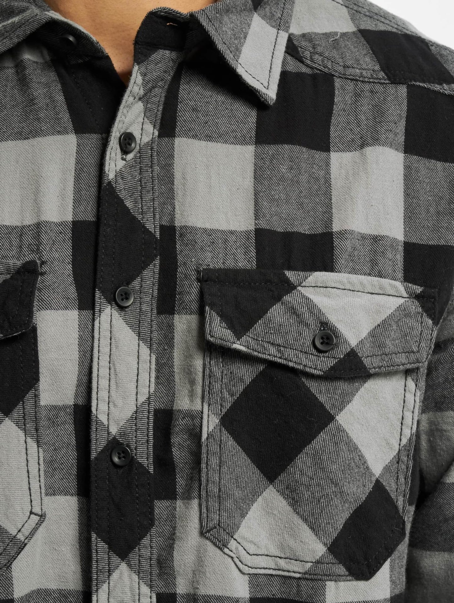 Brandit Men's Check Shirt Black/Charcoal Gray Size M