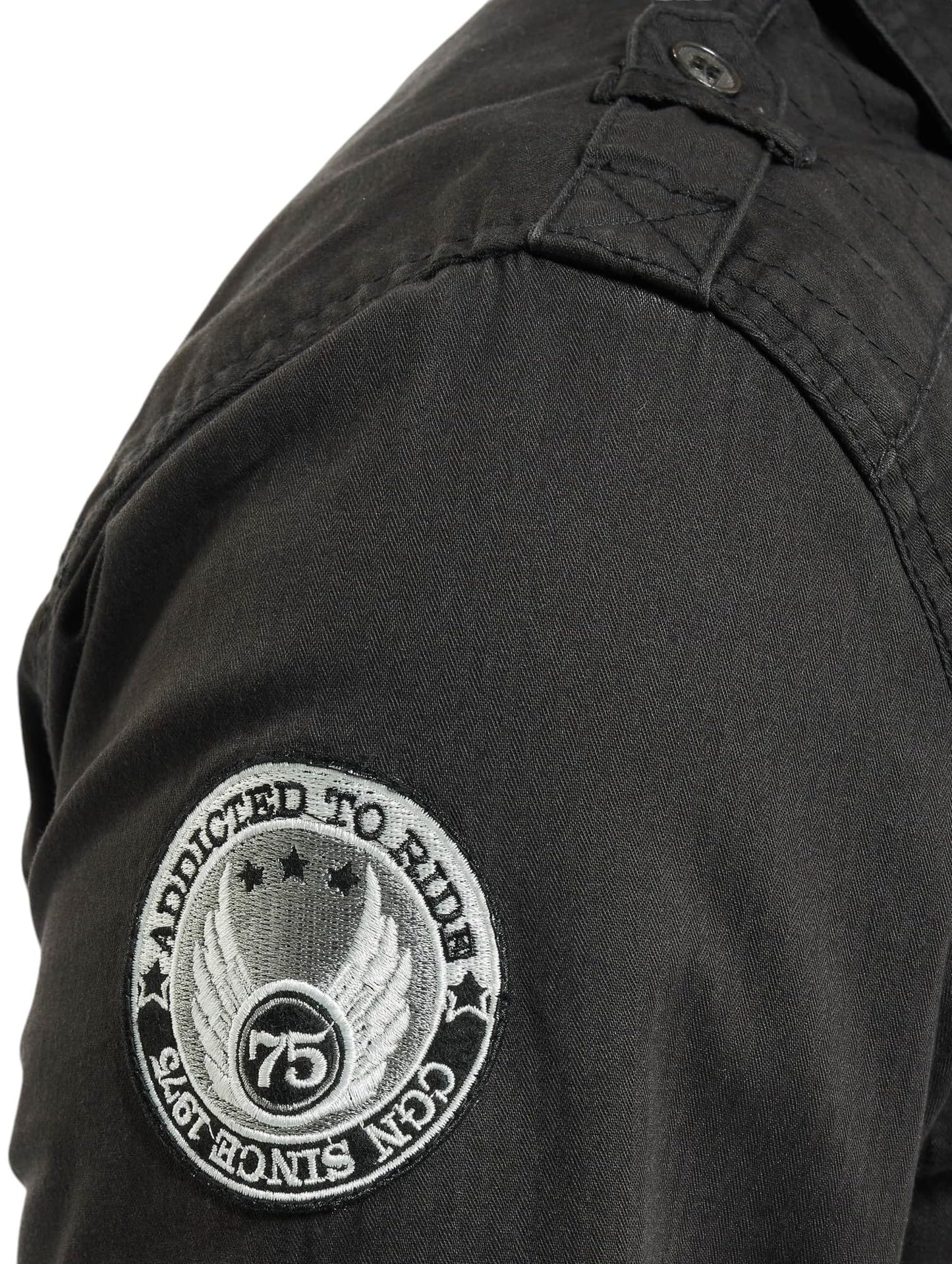 Brandit Men's Luis Vintage Shirt with Badges Black