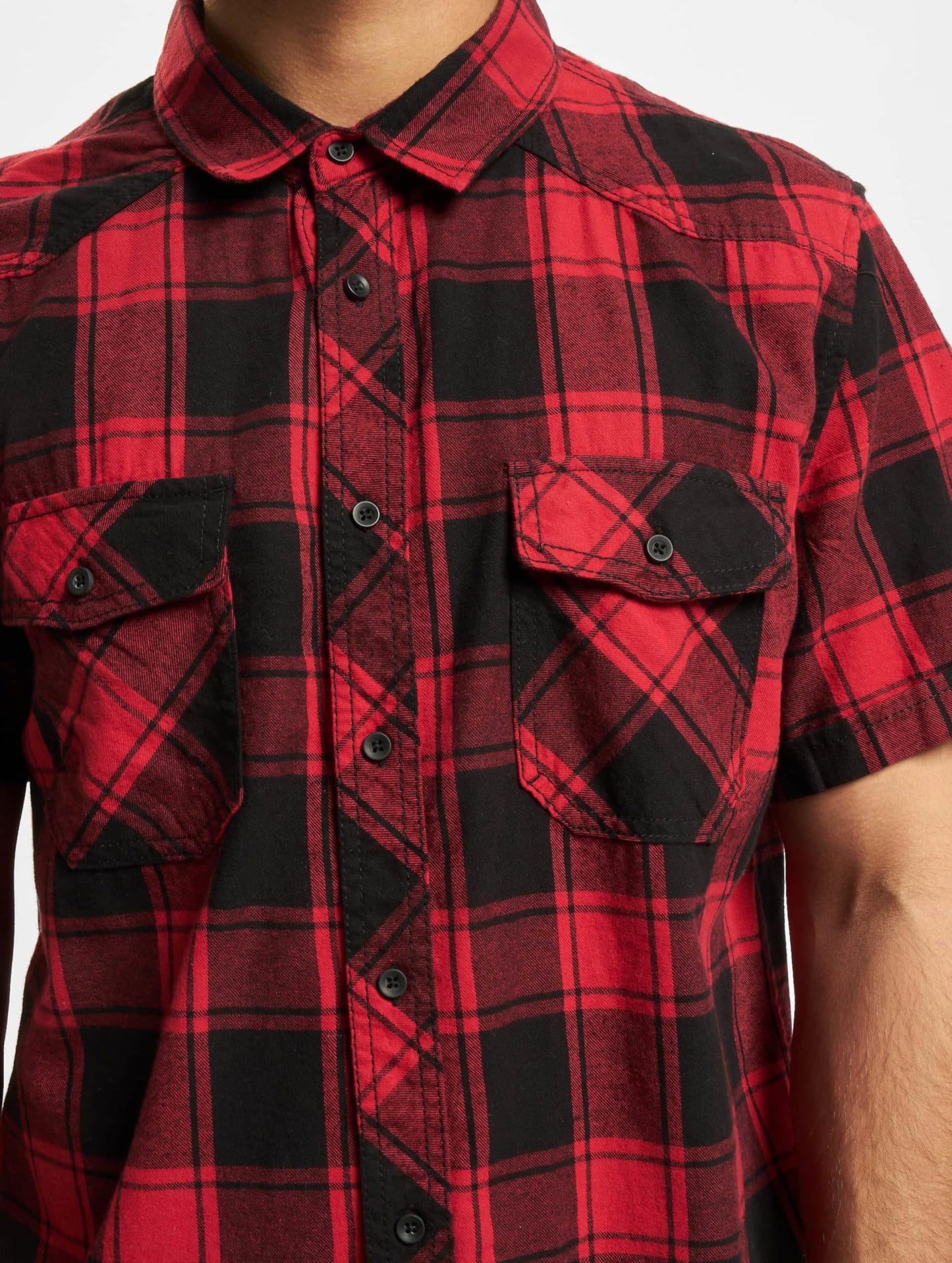 Brandit Men's Half Sleeve Check Shirt Red/Black