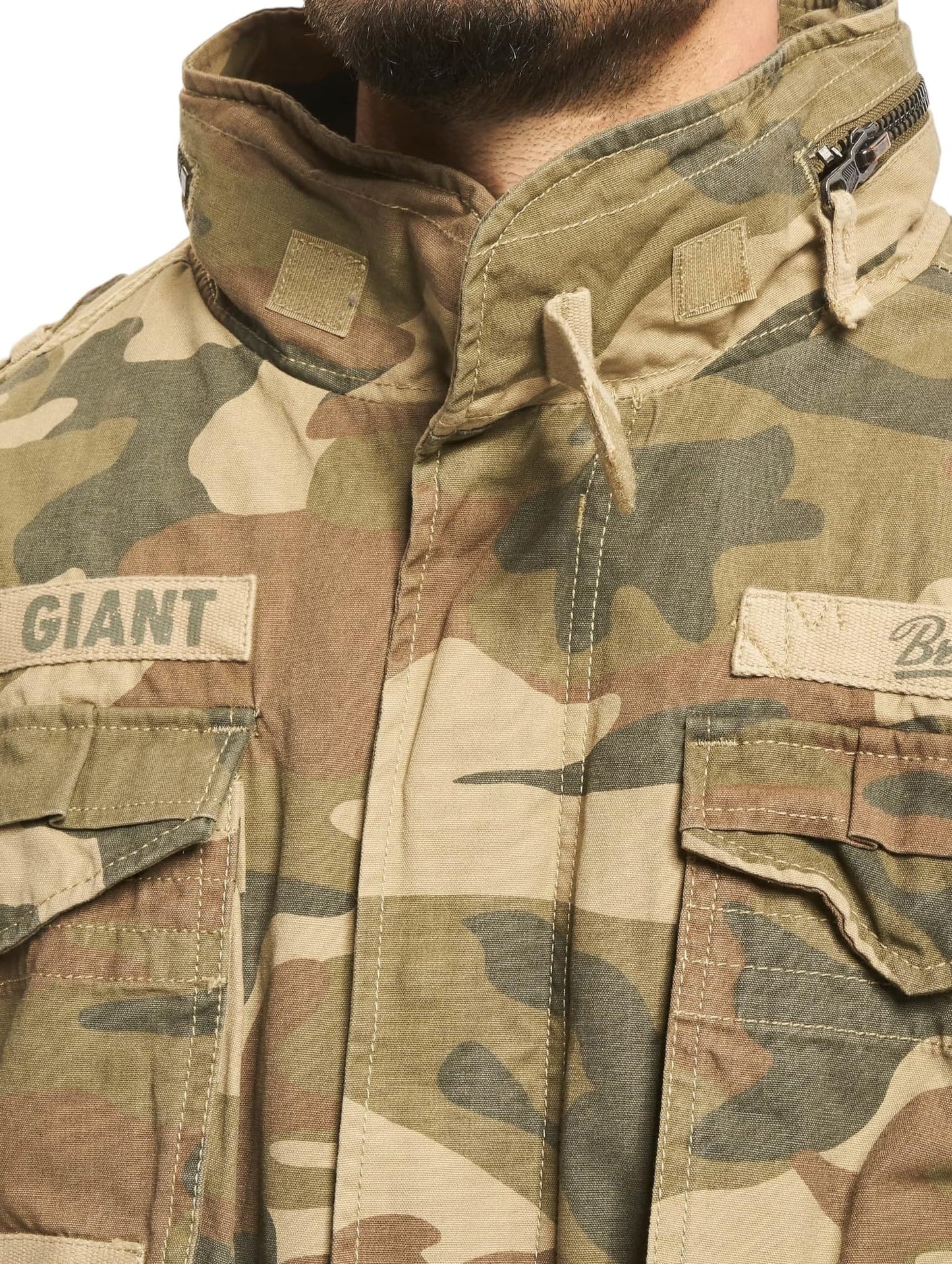 Brandit Men’s M-65 Giant Jacket Light Woodland – Vintage Military Field Coat 5XL