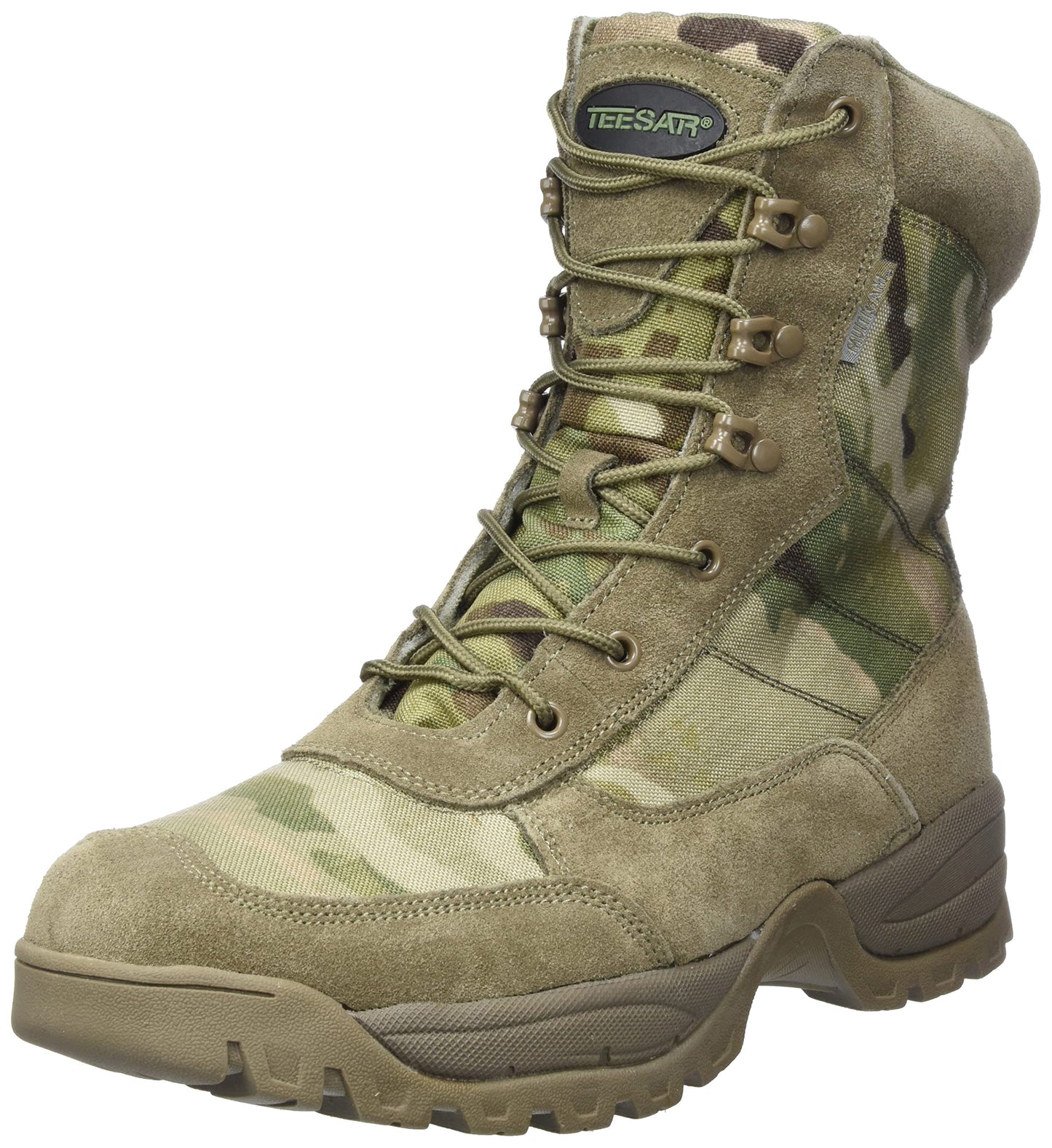 Multicam Pattern Side Zip Tactical Army Boots (UK Size 8 (Euro 42))