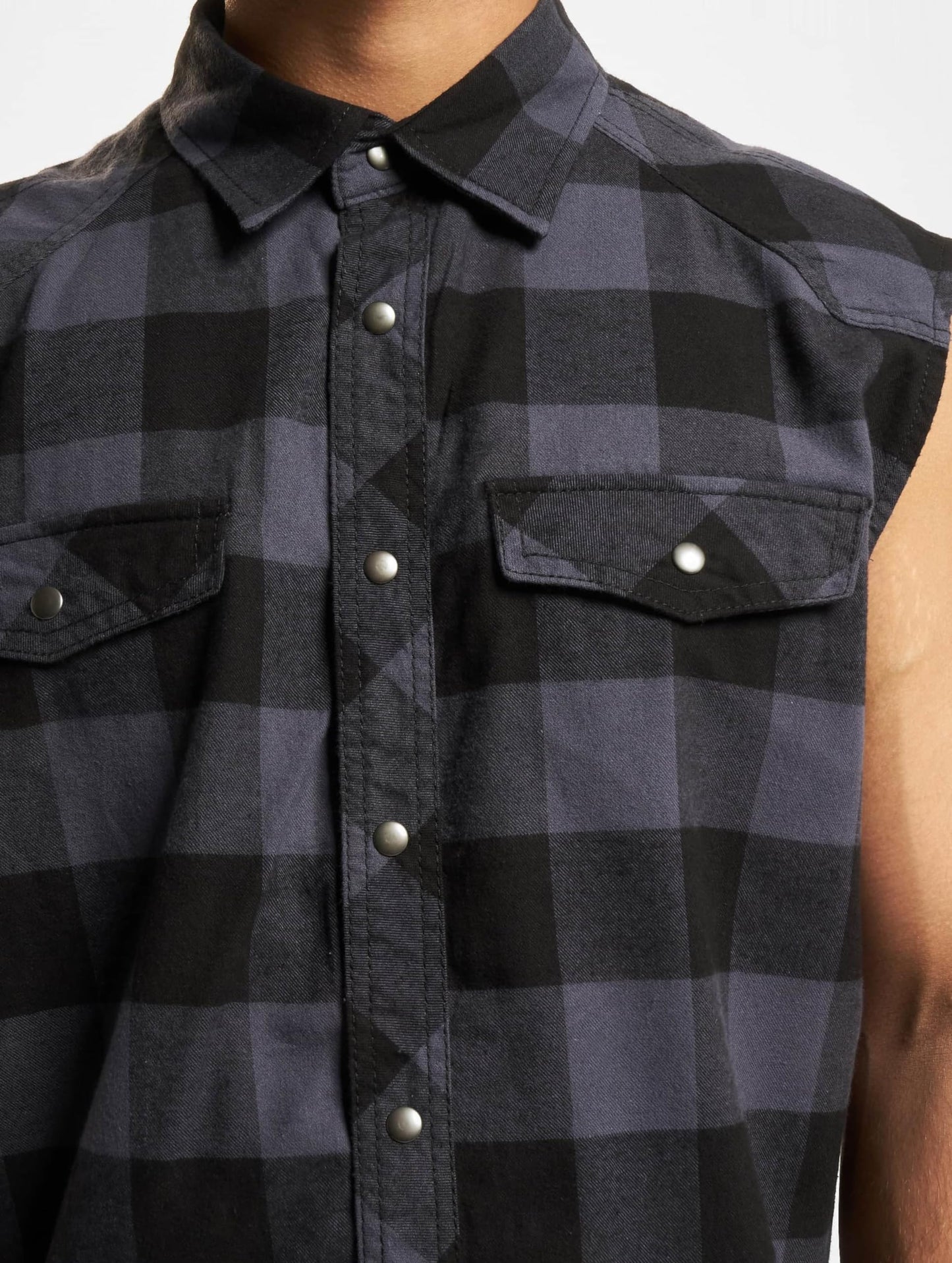 Brandit Men's Checkshirt Sleeveless Black/Gray