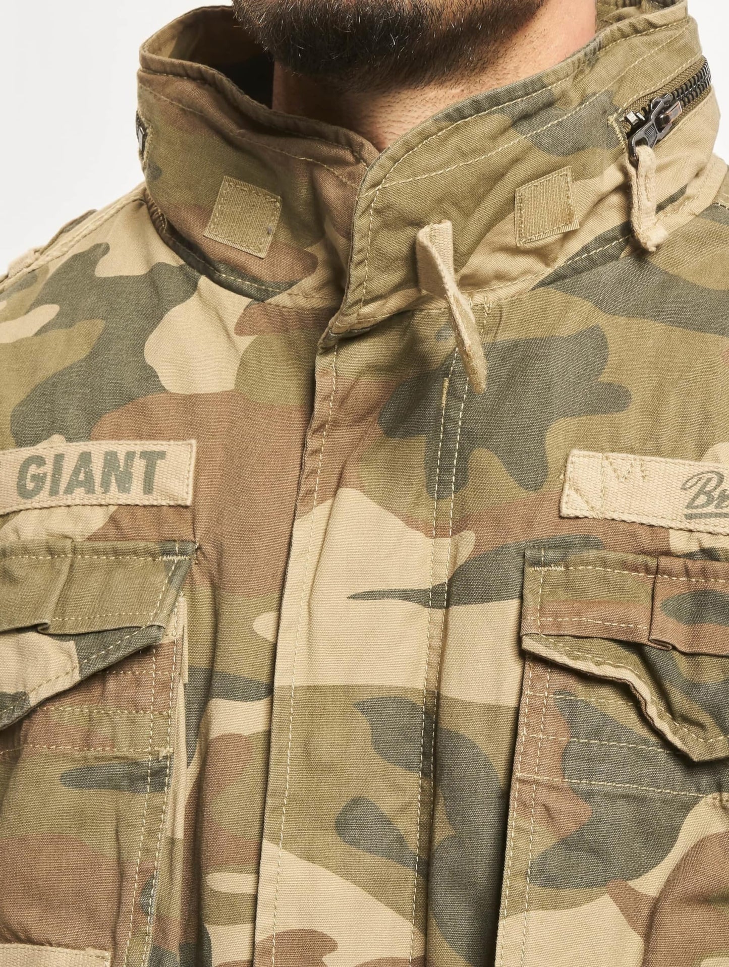 Brandit Men’s M-65 Giant Jacket Light Woodland – Vintage Military Field Coat 5XL