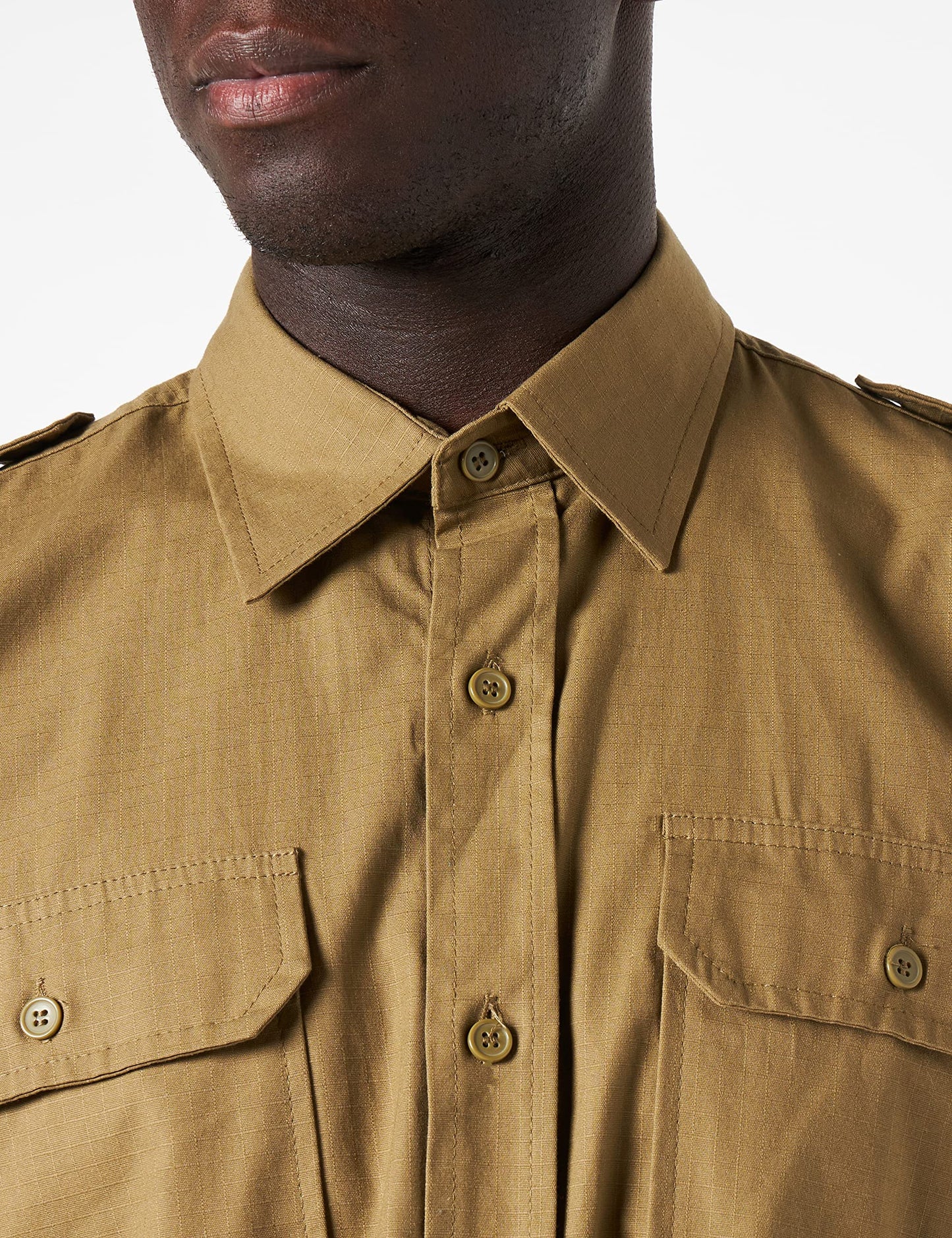 Mil-Tec Ripstop Field Shirt Coyote 100% Cotton Long Sleeve Tactical Top