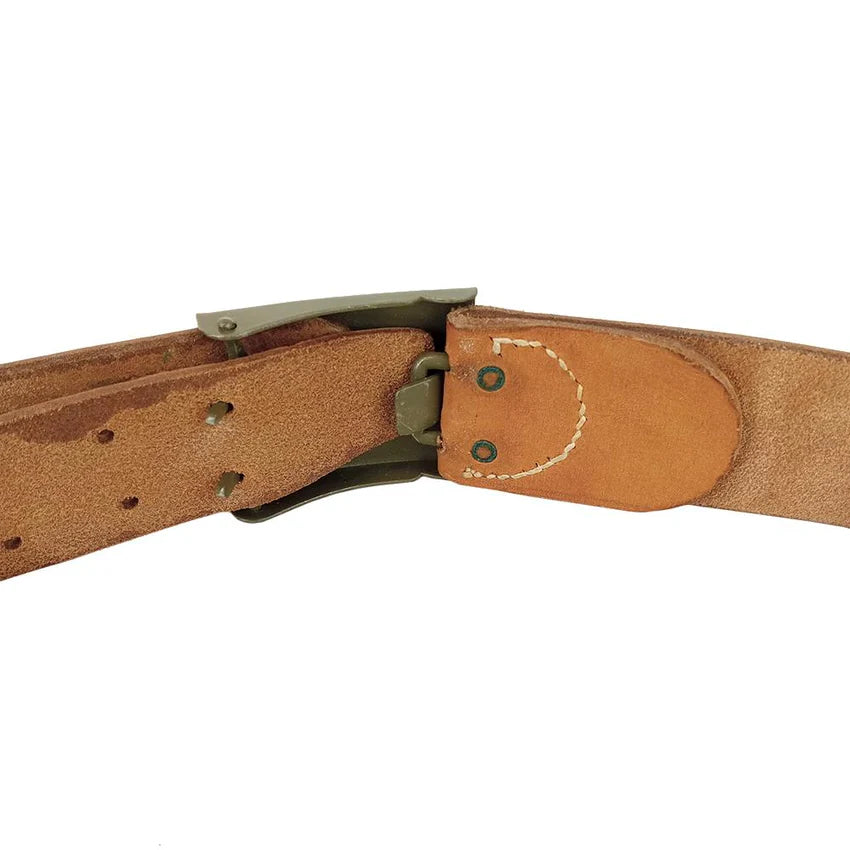 Original CZ Army Military Style Leather Belt Brown Metal Buckle 4,5cm Used
