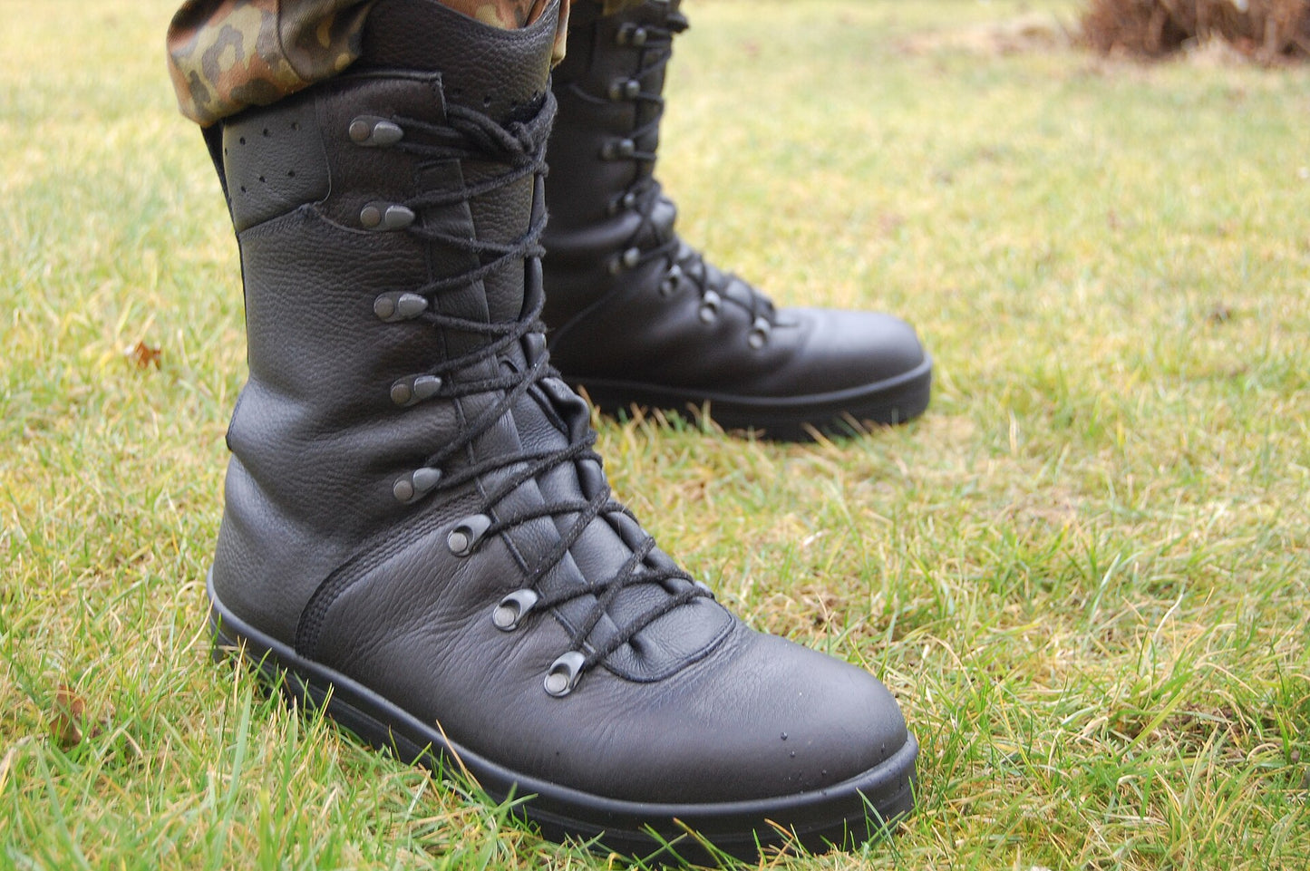Original Genuine German Army Combat Boots Field Bundeswehr BDU Black Leather