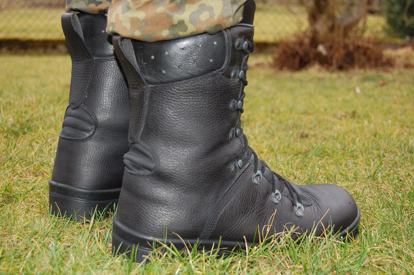 Original Genuine German Army Combat Boots Field Bundeswehr BDU Black Leather