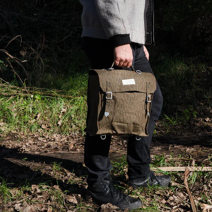 East German Combat Bag With Suspenders Vintage Water-Resistant Military Surplus Used