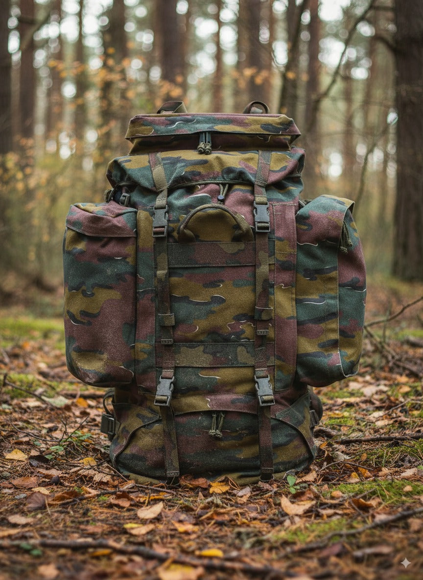Belgium Original Military Army Backpack Bag 120L Camo Used