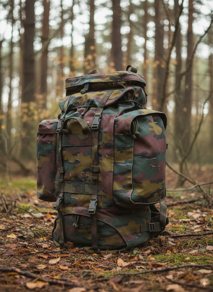 Belgium Original Military Army Backpack Bag 120L Camo Used