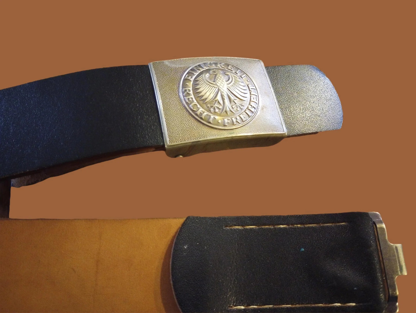 Original German Army Belt Genuine Leather Bundeswehr Military Issue Pants Used