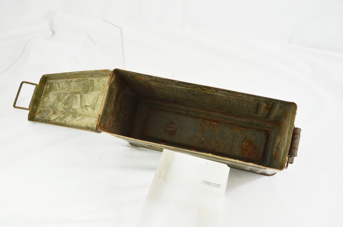 Vintage US Army 30 Cal M2 Ammo Box, Metal Storage Case, Military Collectible