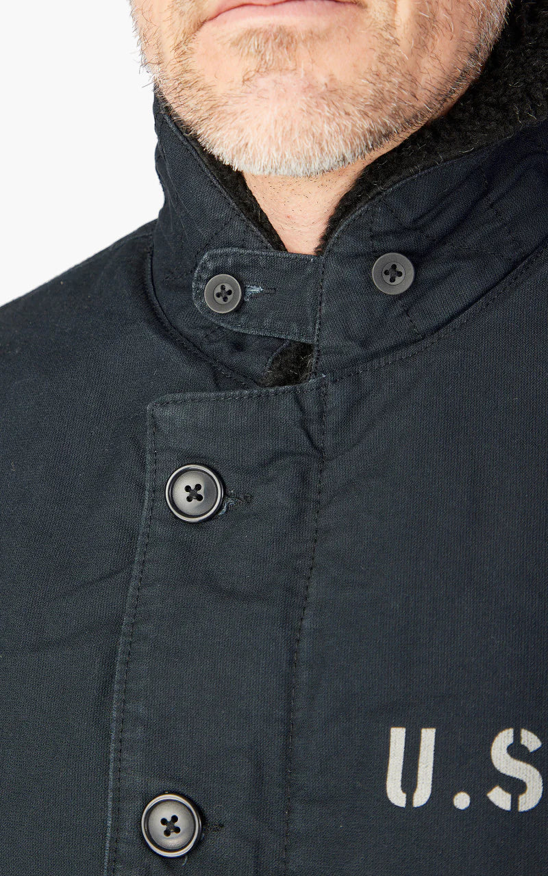 US Army Navy N-1 Men's Deck Jacket Winter Warm Heavyweight Cotton Coat Dark Blue