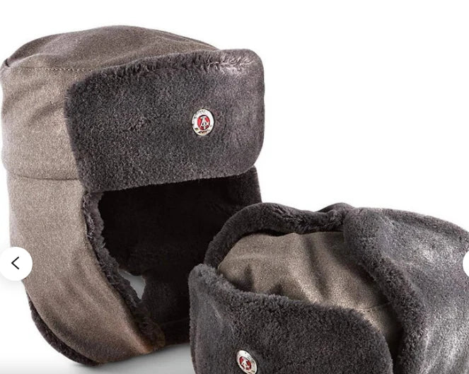 East German Army EM Winter Hat Vintage Military Surplus Wool Blend Used