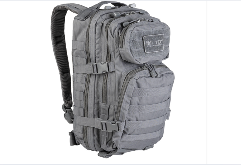 Urban Grey Tactical Assault Backpack 20L – Compact MOLLE Military Rucksack