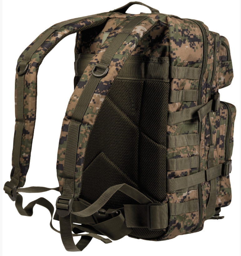 Digital Woodland Camo Tactical Assault Backpack 36L – Large MOLLE Rucksack