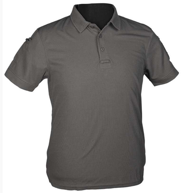Urban Grey Tactical Polo Shirt – Quickdry Short Sleeve, Breathable Military Style