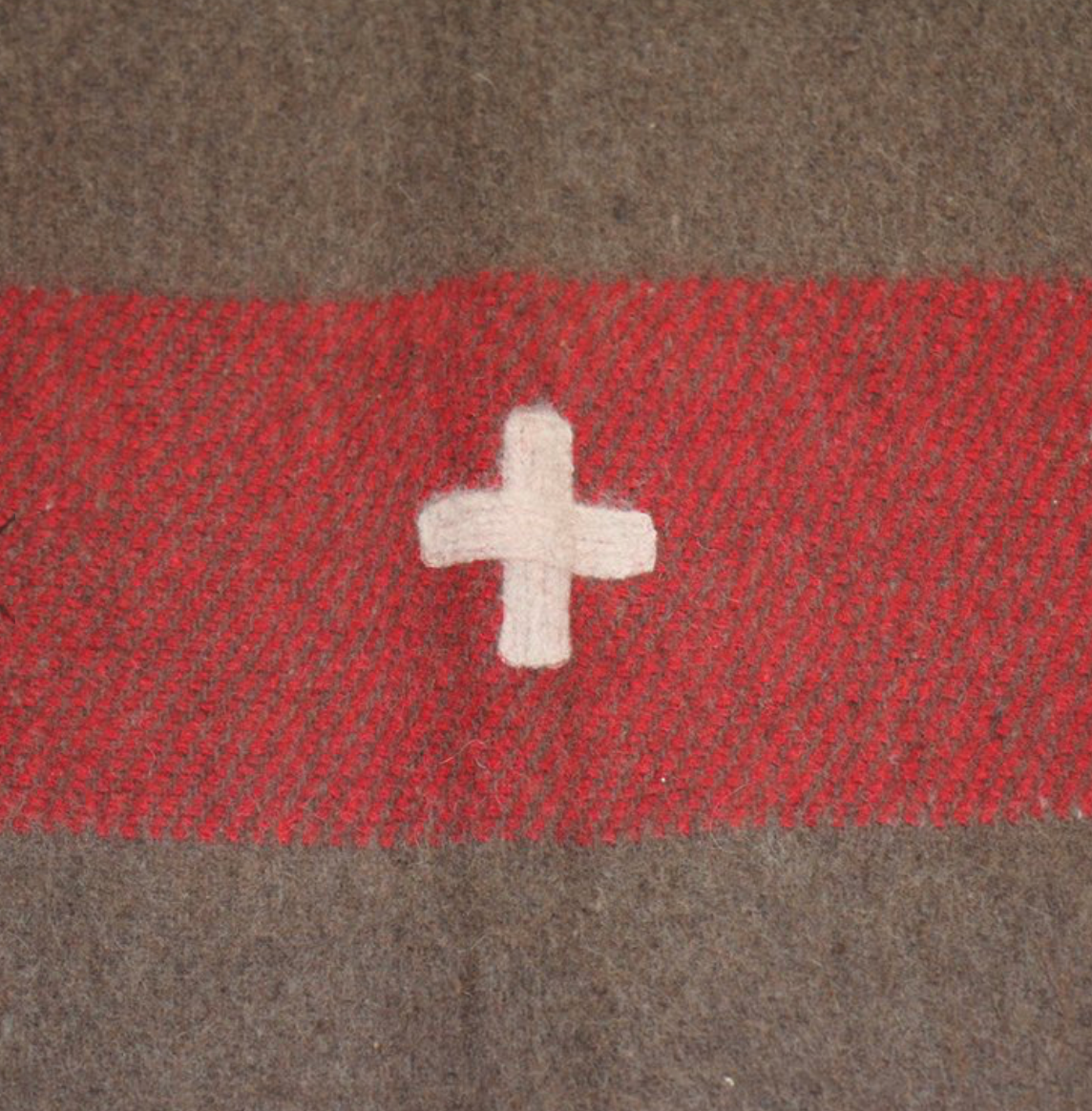 Swiss Army Brown Wool Blanket 200x140 cm - Vintage Military Surplus Used