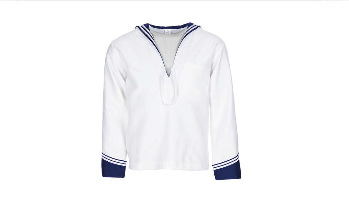 Original Italian Navy Military Army Long Sleeves Shirt White 100% Cotton New