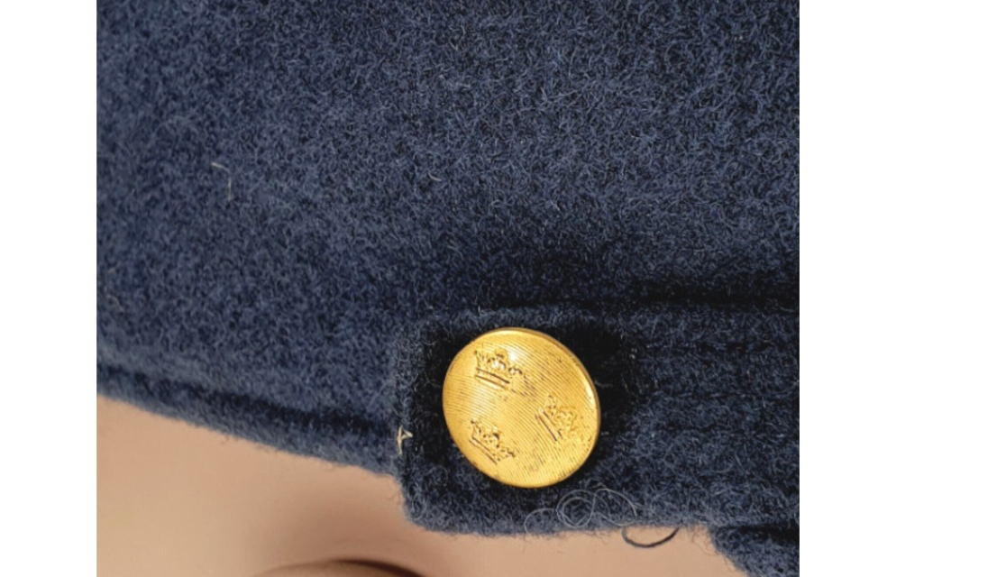 Original Swedish Army Military Retro Vintage Mountain Blue Cap Size 56