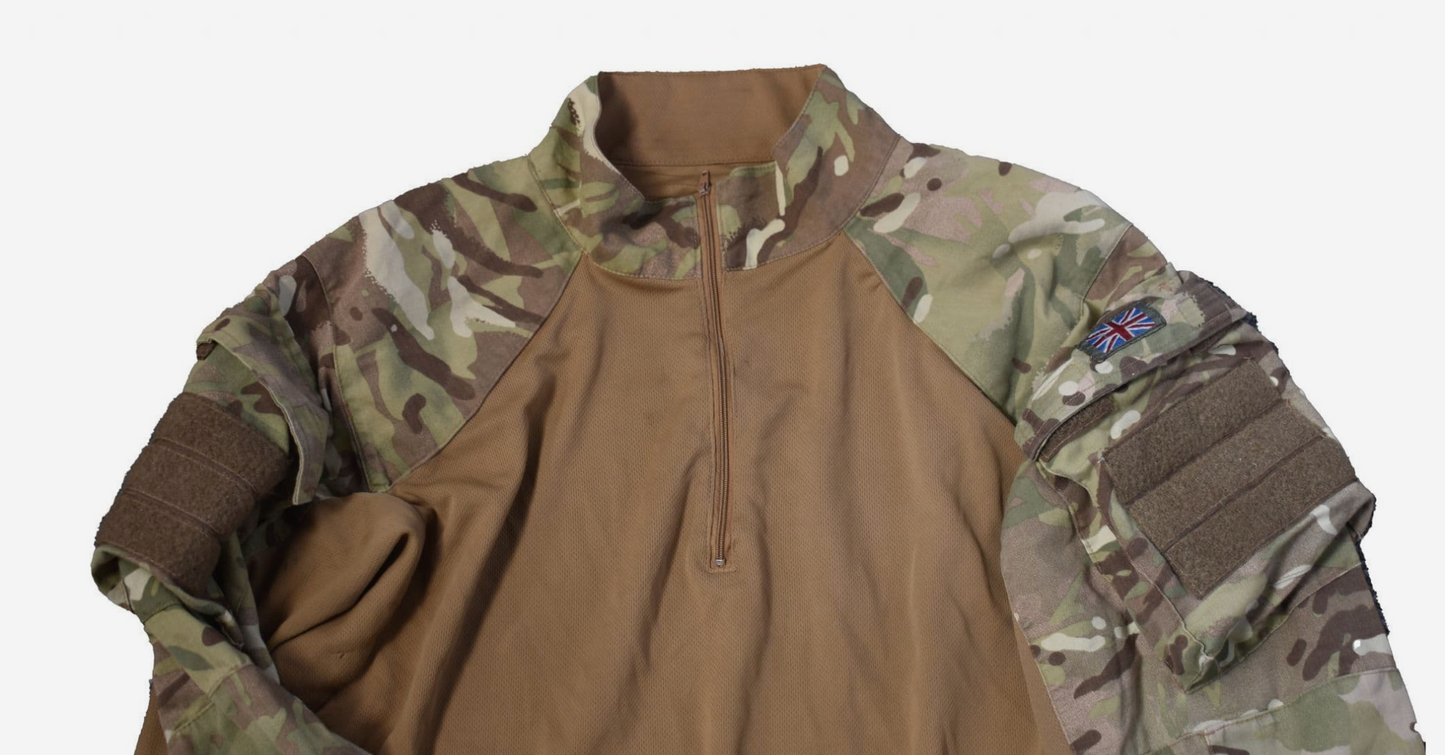 Original British Army Military Under Body Armour Shirt MTP Camo OD Green New