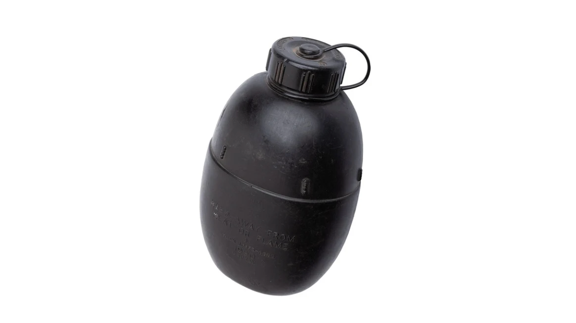 Original British Army Military GB Canteen Plastic Black Without Cup Used