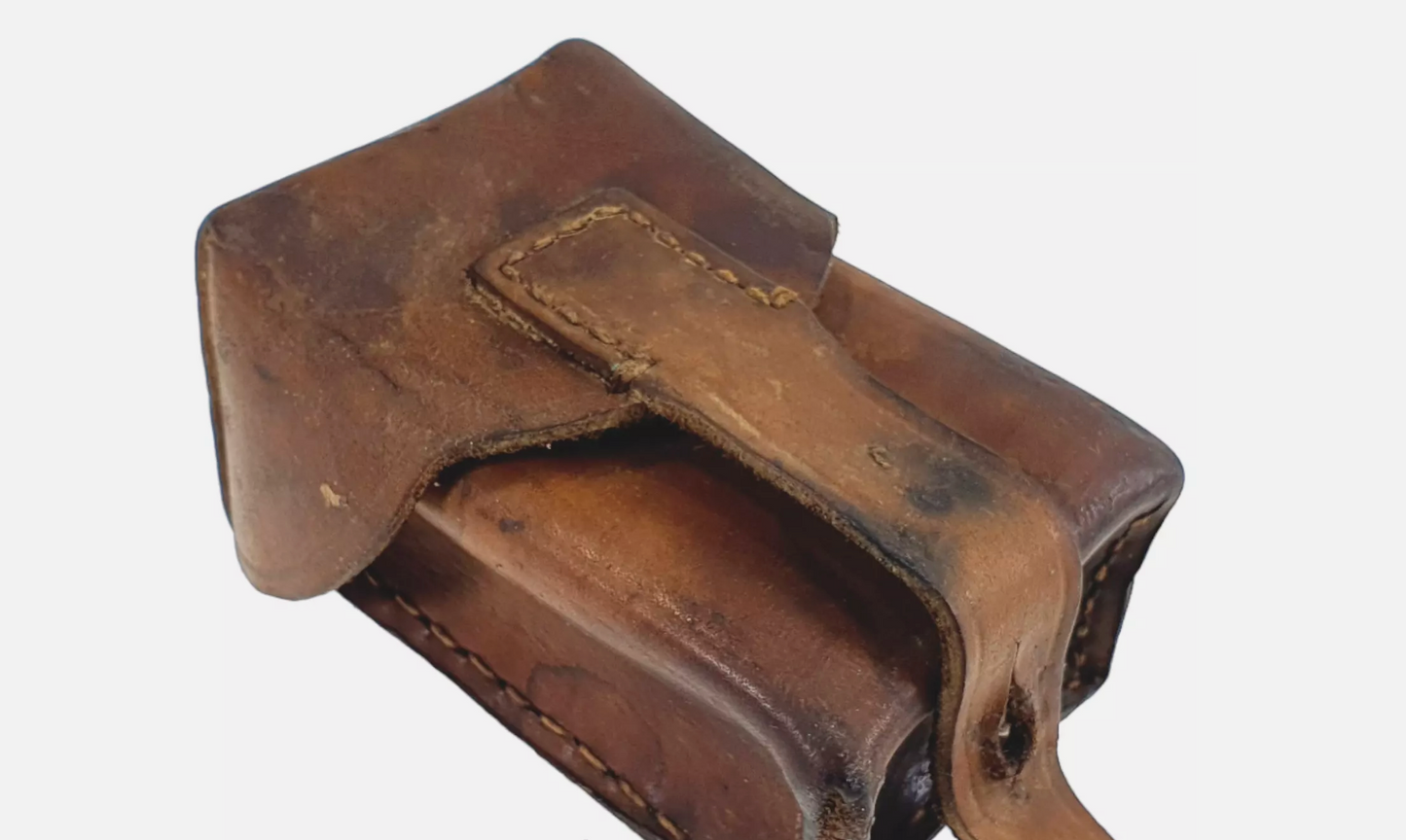 Vintage Military Surplus Leather Mauser Cartridge Pouch Used Durable Ammo Holder