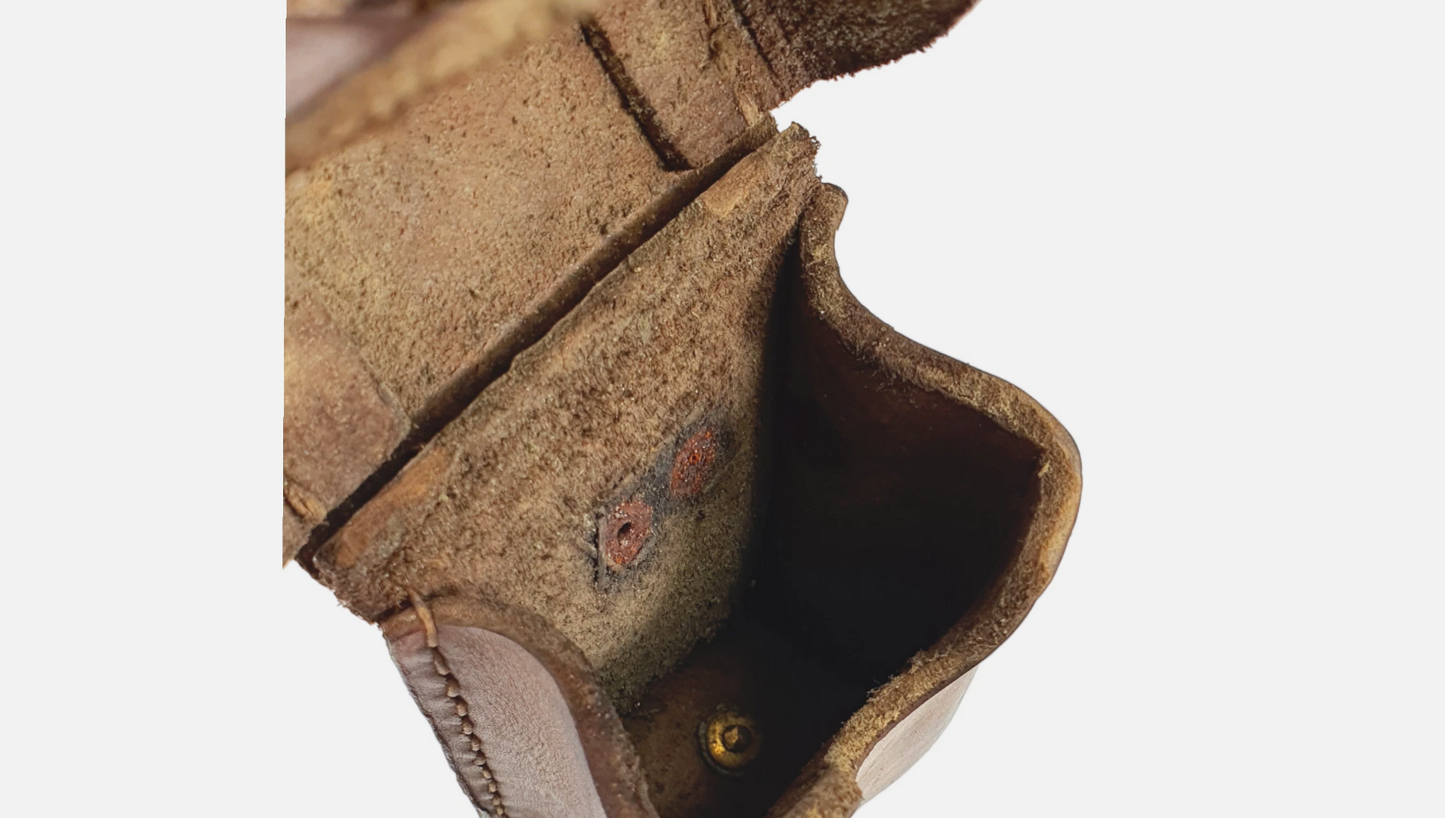 Vintage Military Surplus Leather Mauser Cartridge Pouch Used Durable Ammo Holder